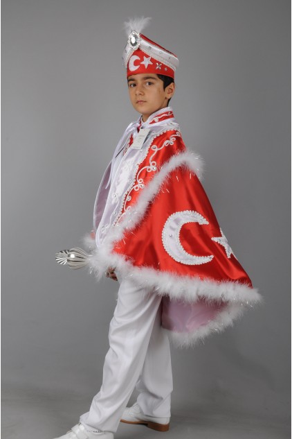Ay Yıldızlı Bayraklı Sünnet Pelerin Takımı Ay Yıldızlı Bayraklı Sünnet Pelerin Takımı