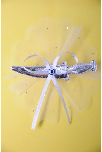 Gümüş Düz Tüllü Hançer Sünnet Şekeri