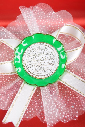 Ayetli Krem Yeşil Dini Sünnet Şekeri