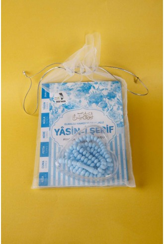 Keseli Tesbihli Mavi Yasin Mevlit Sünnet Şekeri Keseli Tesbihli Mavi Yasin Mevlit Sünnet Şekeri