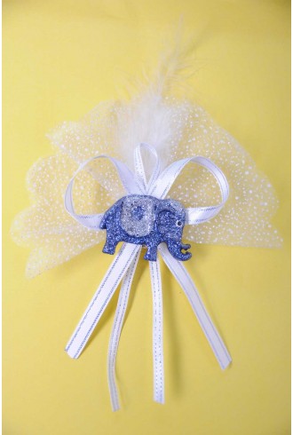 Karlı Tüllü Lacivert Fil Sünnet Şekeri