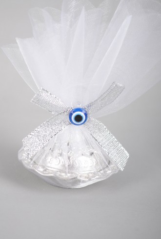 Keseli Yuvarlak Gümüş Lokumluk Sünnet Şekeri