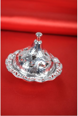 Kıvrımlı Yuvarlak Gümüş Lokumluk Sünnet Şekeri Kıvrımlı Yuvarlak Gümüş Lokumluk Sünnet Şekeri