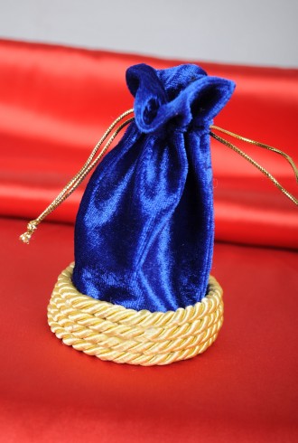 Hasır İpli Lacivert Keseli Sünnet Şekeri