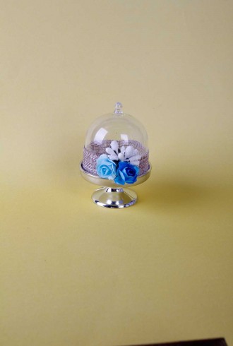 İki Renkli Güllü Mika Stand Şekerlik Bebek Sünnet Şekeri