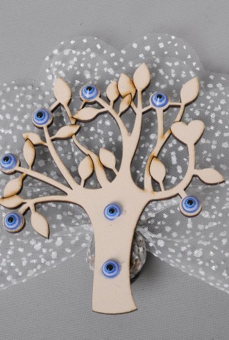 Krem Ağaç Nazar Boncuklu Sünnet Şekeri