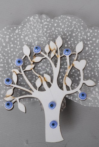 Beyaz Ağaç Nazar Boncuklu Sünnet Şekeri