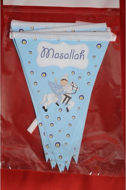 Maşallah Yazılı Sünnet Çocuklu Sünnet Bayrağı Maşallah Yazılı Sünnet Çocuklu Sünnet Bayrağı