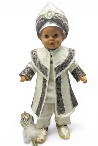 Bebek Sünnet Takımı Krem Dokuma Kahve