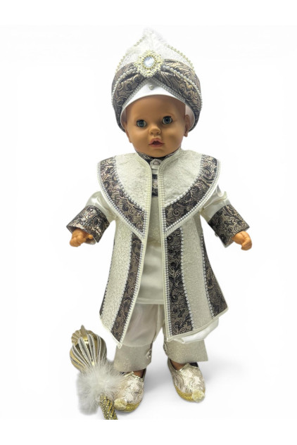 Bebek Sünnet Takımı Krem Dokuma Kahve