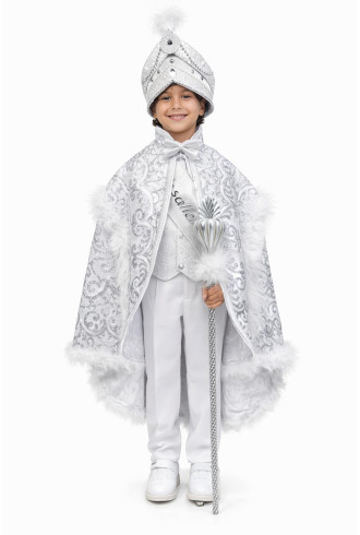 Baskılı Pelerin Beyaz Gümüş Sünnet Takımı