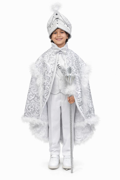 Baskılı Pelerin Beyaz Gümüş Sünnet Takımı