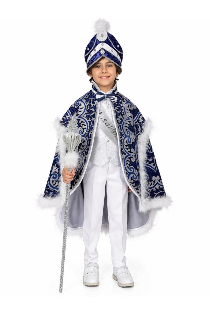 Baskılı Pelerin Beyaz Lacivert Sünnet Takımı