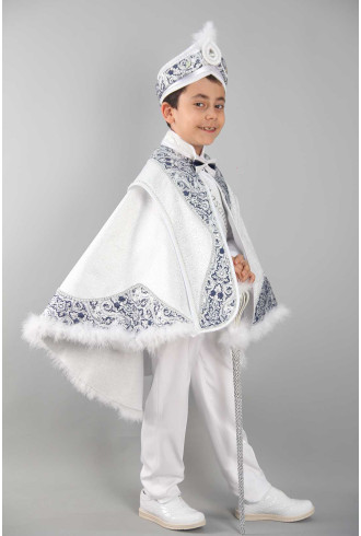 İnci Beyaz Lacivert Pelerin Sünnet Takımı