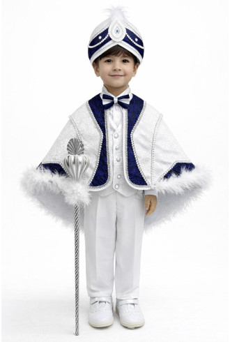 İnci Pelerin Beyaz Lacivert Sünnet Takımı