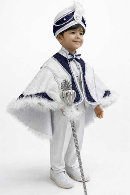 İnci Pelerin Beyaz Lacivert Sünnet Takımı