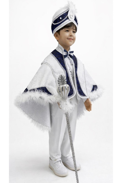 İnci Pelerin Beyaz Lacivert Sünnet Takımı