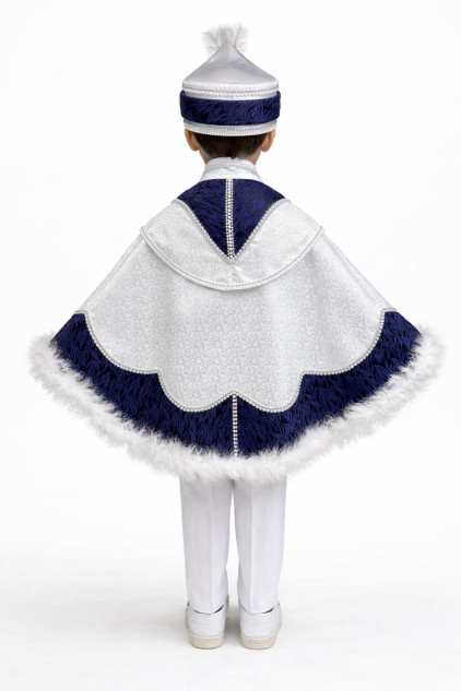 İnci Pelerin Beyaz Lacivert Sünnet Takımı