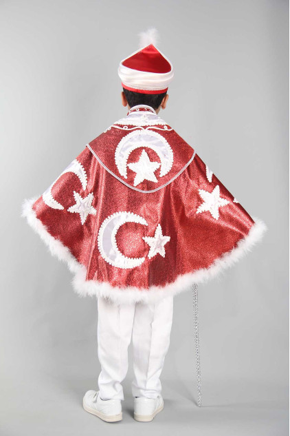 Nakış İşlemeli Ay Yıldız Pelerin Sünnet Takımı