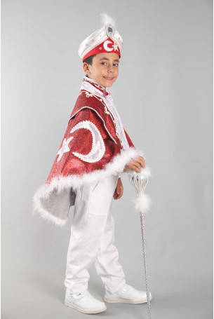 Nakış İşlemeli Ay Yıldız Pelerin Sünnet Takımı