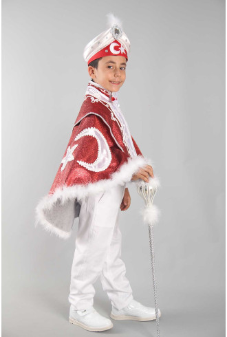 Nakış İşlemeli Ay Yıldız Pelerin Sünnet Takımı