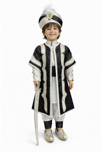 Desenli Şehzade Kahve Koyu Krem Sünnet Takımı