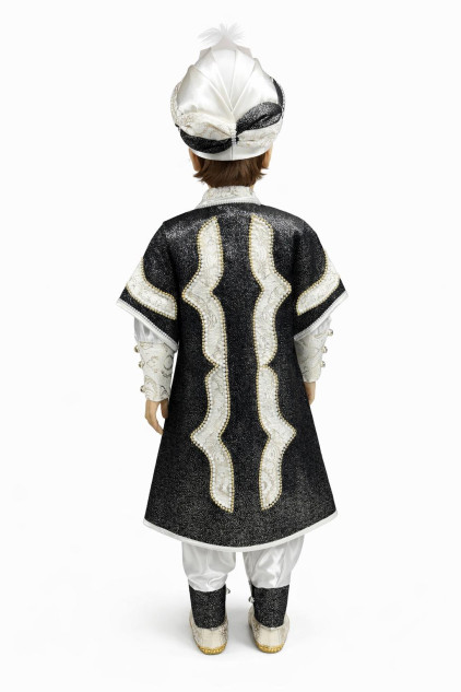 Desenli Şehzade Kahve Koyu Krem Sünnet Takımı